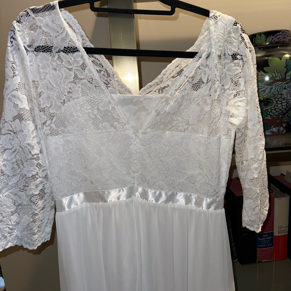 Elegant White Lace Dress